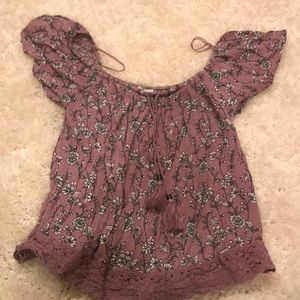 Aeropostale purple off the shoulder top XS